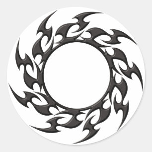 Tribal Circle Tattoo Classic Round Sticker