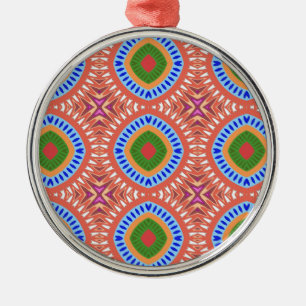 Tribal Circles Metal Ornament