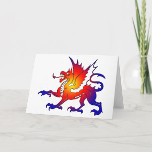 Tribal Colour Dragon Greeting Card