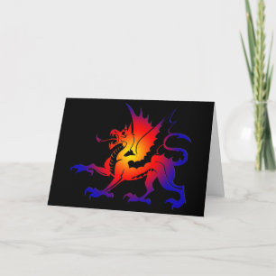 Tribal Colour Dragon Greeting Card II