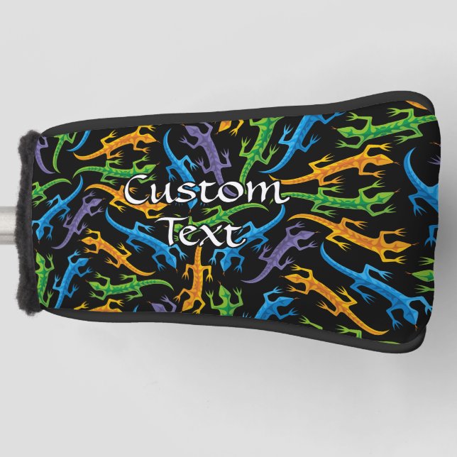 Tribal Colourful Lizards Pattern Golf Head Cover (Front)