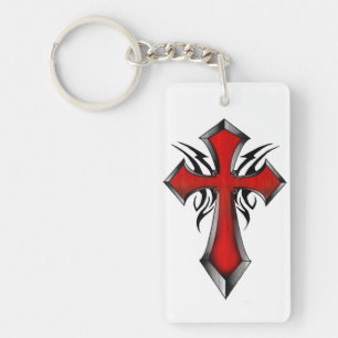 Tribal Cross Keychain, Faith, Religion, Christian Keychain