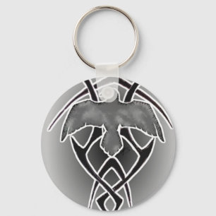tribal crow keychain