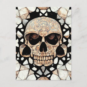 Tribal Decorative Ornament Mayan Skull Art Postcard