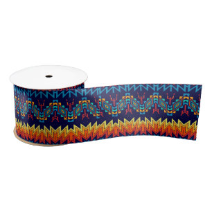 Tribal design abstract design satin ribbon