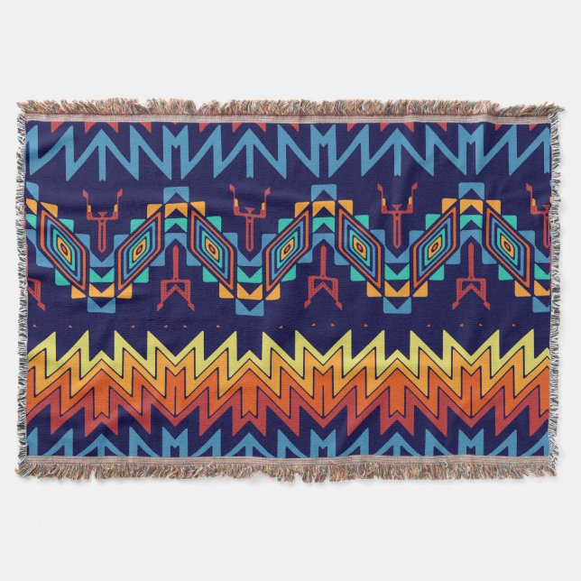 Tribal design abstract design throw blanket (Front)