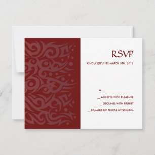 TRIBAL DESIGN Bar Bat Mitzvah Reply Card Chocolate