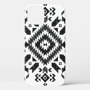 Tribal Design: Black White Hand-Drawn iPhone 12 Case