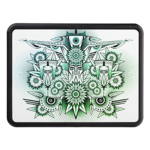 Tribal Design Green Tint Trailer Hitch Cover
