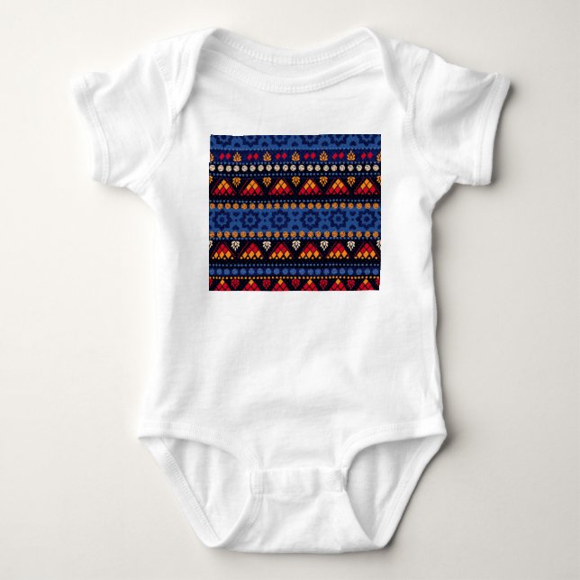 Tribal Design: Multifunctional Seamless Pattern. Baby Bodysuit (Front)