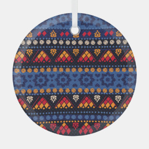 Tribal Design: Multifunctional Seamless Pattern. Glass Ornament
