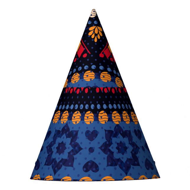 Tribal Design: Multifunctional Seamless Pattern. Party Hat (Front)