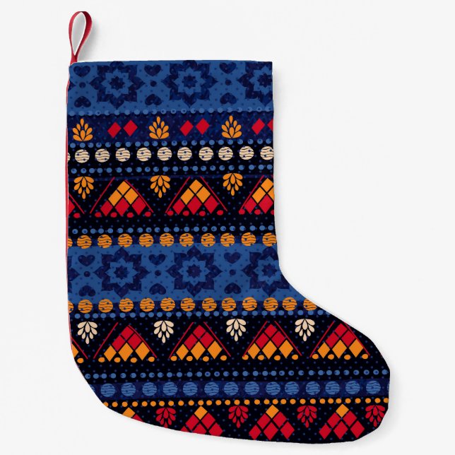 Tribal Design: Multifunctional Seamless Pattern. Small Christmas Stocking (Front)