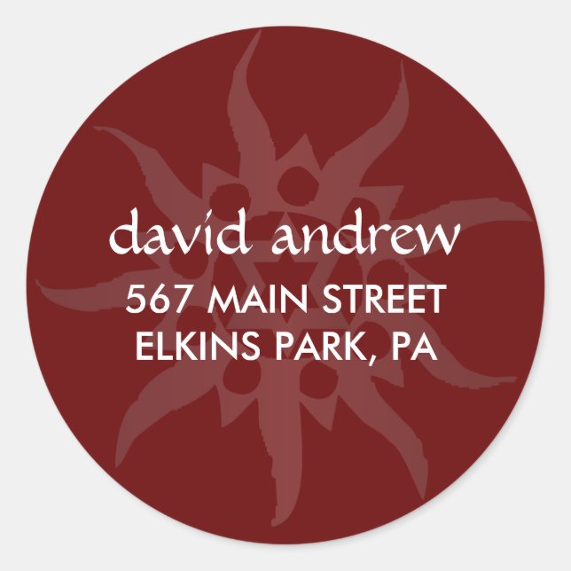 TRIBAL DESIGN Return Address Label Seal Sticker (Front)