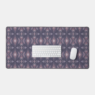 Tribal Diamonds and Arrows, Plum, Lilac, Mauve Desk Mat