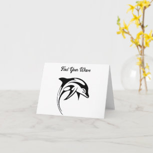 Tribal Dolphin Design Stylized Geometric Ocean Art Card