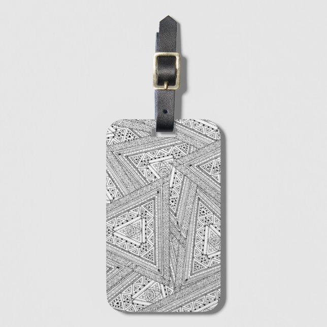 Tribal Doodle 2 Luggage Tag (Front Vertical)