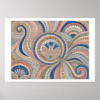 Tribal doodle art poster