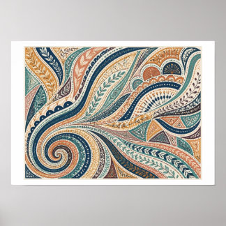 Tribal doodle art poster
