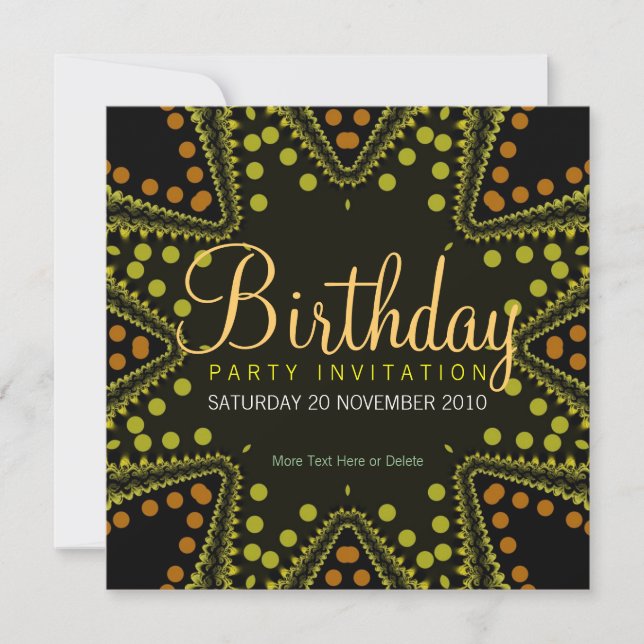 Tribal Dots star fête Invitation d'anniversaire (Devant)
