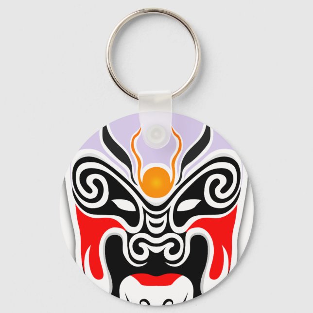 Tribal Dragon Mask Keychain (Front)