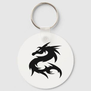 Tribal Dragon Silhouette Keychain