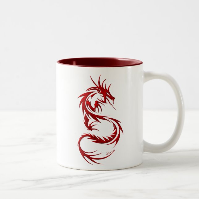 Tribal Dragon Two-Tone Coffee Mug (Right)