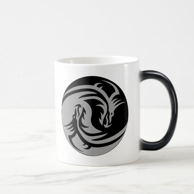 Tribal Dragons Yin Yang (Customizable) Magic Mug (Right)