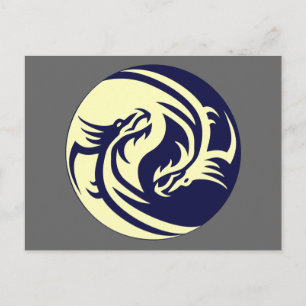 Tribal Dragons Yin Yang (Customizable) Postcard