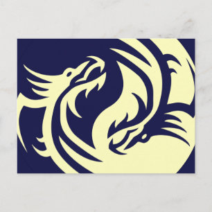 Tribal Dragons Yin Yang (Customizable) Postcard