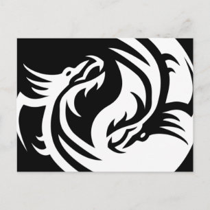 Tribal Dragons Yin Yang (Customize It!) Postcard