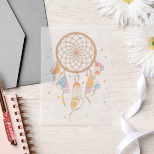 Tribal Dreamcatcher Boho Baby Insert Vellum Invitations