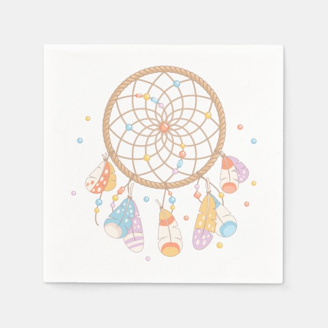 Tribal Dreamcatcher Boho Baby Napkin (Front)