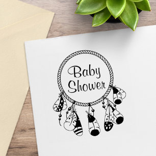 Tribal Dreamcatcher Boho Baby Shower Rubber Stamp