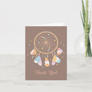 Tribal Dreamcatcher Boho Baby Shower Thank You 2 Card