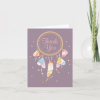Tribal Dreamcatcher Boho Baby Shower Thank You 3