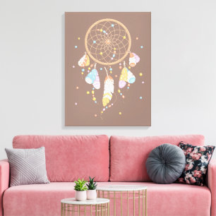 Tribal Dreamcatcher Boho Brown Canvas Print