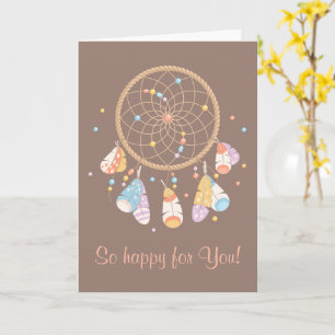 Tribal Dreamcatcher Boho Brown Having Baby Card