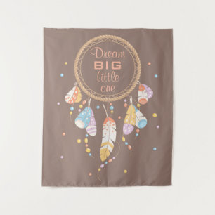 Tribal Dreamcatcher Boho Brown Quote Tapestry