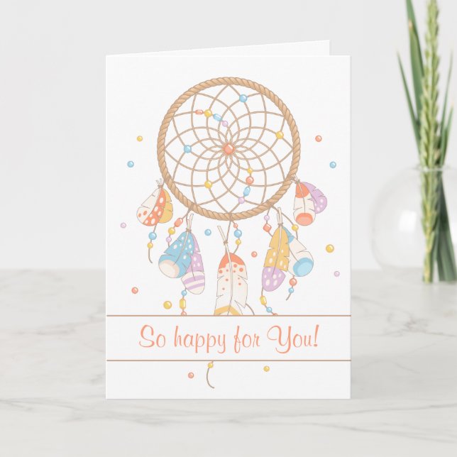 Tribal Dreamcatcher Boho Having Baby 2 Card (Front)
