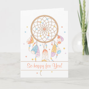 Tribal Dreamcatcher Boho Having Baby 2 Card