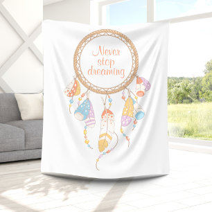 Tribal Dreamcatcher Boho Quote Fleece Blanket