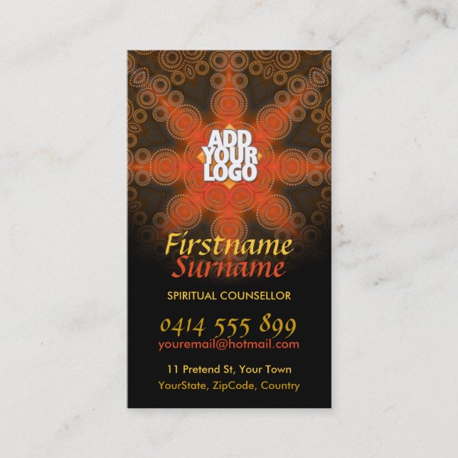 Tribal Earth Star New Age Art Business Cards (Front)