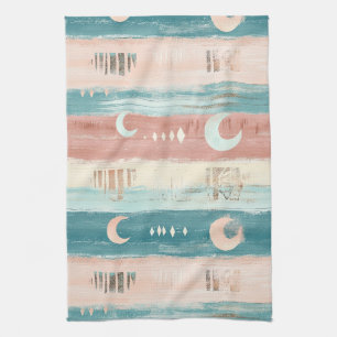 Tribal Earth Tone Celestial Stripe - Astrology Kitchen Towel