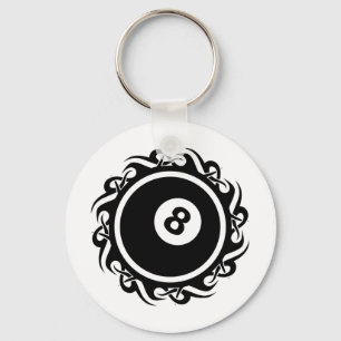 tribal eightball keychain