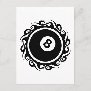 tribal eightball postcard