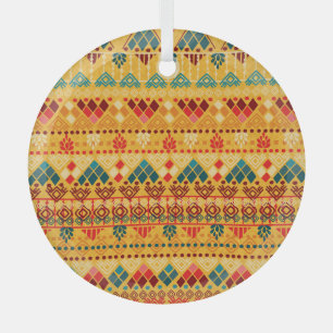 Tribal elements, versatile seamless pattern. glass ornament