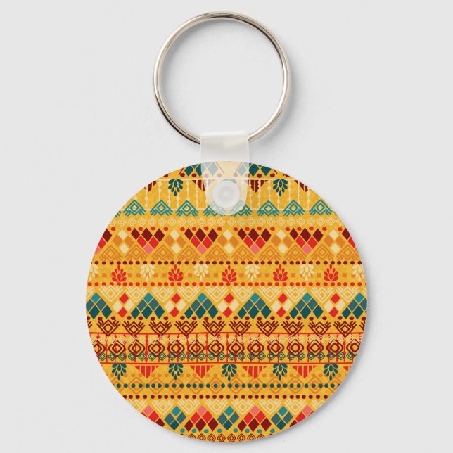 Tribal elements, versatile seamless pattern. keychain (Front)