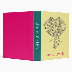 Tribal elephant African animal art Binder