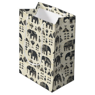 Tribal Elephant Boho Pattern (1) Medium Gift Bag